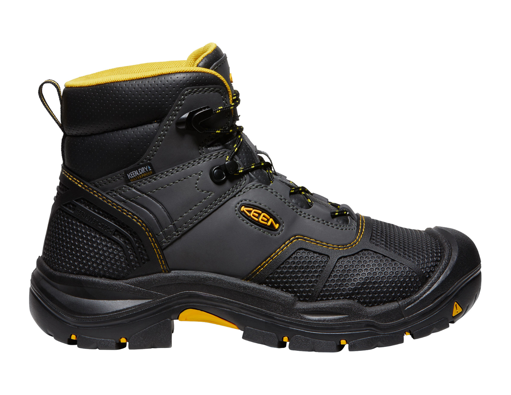 KEEN® Men's Logandale Waterproof Boot (Steel Toe) Raven/Black